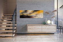 Load image into Gallery viewer, Grey Black Yellow Abstract Painting on Canvas Large Artwork Fp043
