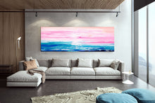 Load image into Gallery viewer, Pink Blue Extra Large Wall Art Abstract Painting on Canvas Modern Home Decor Qp052
