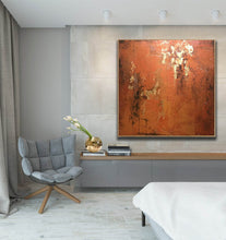 Load image into Gallery viewer, Orange Gold Abstract Wall Art Contemporary Painting Yp032
