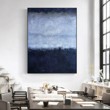 Load image into Gallery viewer, Deep Blue Gray Abstract Painting Oversized Contemporary Canvas Art Np018
