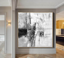 Load image into Gallery viewer, Black And White Abstract Painting Large Painting Living Room Op085
