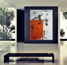 Load image into Gallery viewer, Red Grey Abstract Painting Modern Abstract Painting Np084
