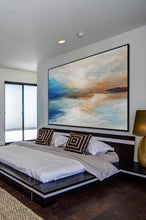 Load image into Gallery viewer, Sunrise Landscape Painting Beige Abstract Painting On Canvas Dp108
