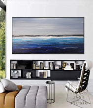 Load image into Gallery viewer, Original Blue Ocean Abstract Painting Large Sky Landscape Oil Painting Qp078
