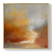 Load image into Gallery viewer, Brown Abstract Painting Sunrise Landscape Ocean Art Office Decor Dp095
