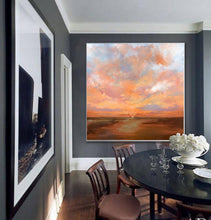 Load image into Gallery viewer, Large Sky Abstract Art Painting Brown Painting Orange Painting Sunset Landscape Bp079

