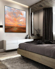 Load image into Gallery viewer, Large Sky Abstract Art Painting Brown Painting Orange Painting Sunset Landscape Bp079
