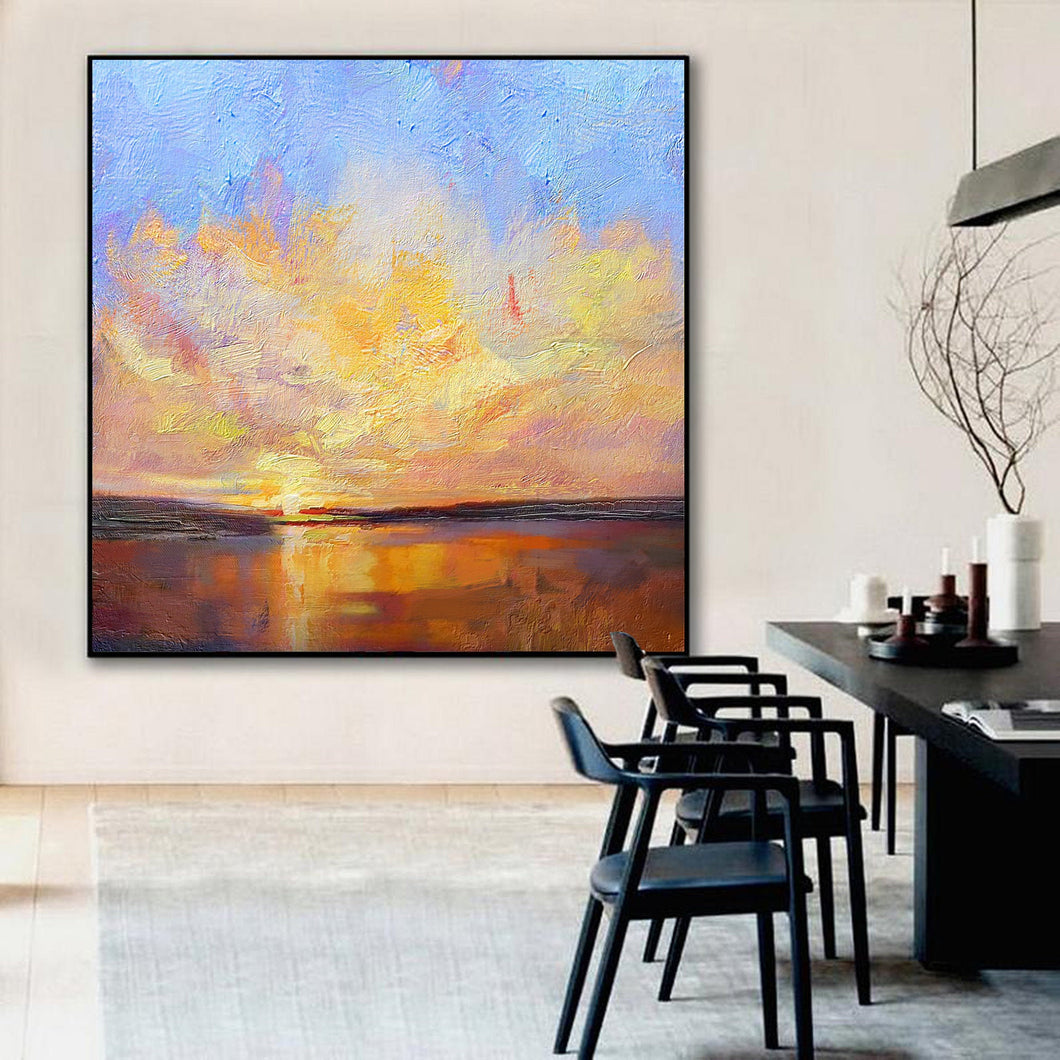 Large Sunset Landscape Painting Sky Abstract Art Painting On Canvas Dp087