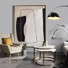 Load image into Gallery viewer, Black White Beige Modern Wall Decor Contemporary Painting Qp098
