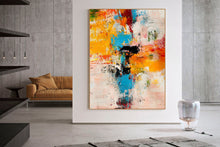 Load image into Gallery viewer, Oversized Canvas Paintings Yellow Pink Blue Abstract Painting Gp067
