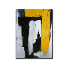 Load image into Gallery viewer, Black And White Abstract Paintings on Canvas Yellow Painting CP027
