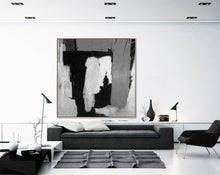 Load image into Gallery viewer, Black and White Modern Abstract Painting Grey Canvas Art Cp036
