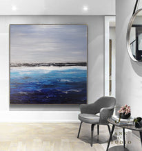 Load image into Gallery viewer, Deep Blue Ocean Landscape Painting Sofa Wall Sea Art Oil Painting Qp088
