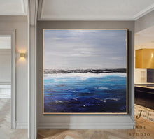 Load image into Gallery viewer, Deep Blue Ocean Landscape Painting Sofa Wall Sea Art Oil Painting Qp088
