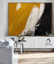 Load image into Gallery viewer, Black Yellow White Abstract Painting Modern Living Room Art Gp026
