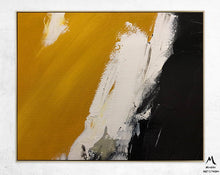 Load image into Gallery viewer, Black Yellow White Abstract Painting Modern Living Room Art Gp026
