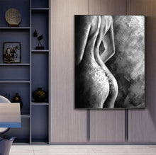 Load image into Gallery viewer, Nude Wall Art Original Black and White Erotic Painting For Bedroom Op002

