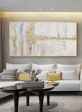 Load image into Gallery viewer, White Painting Gold Abstract Art Canvas Pink Painting Cp037
