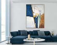 Load image into Gallery viewer, Sofa Size Artwork Beige Abstract Painting Green Painting Gp024
