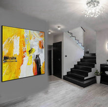 Load image into Gallery viewer, Large Abstract Canvas Art Yellow White Abstract Painting CP001
