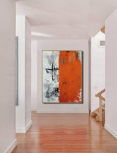 Load image into Gallery viewer, Red Black Grey Painting on Canvas Abstract Painting Art Np112
