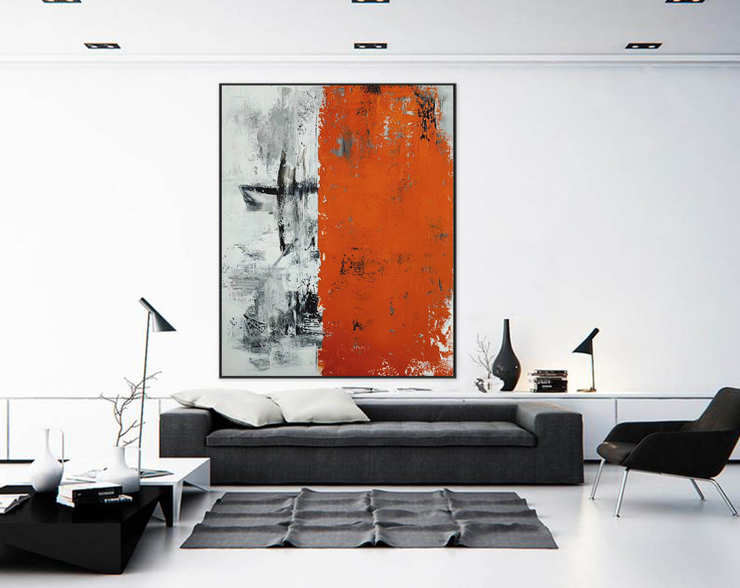 Red Black Grey Painting on Canvas Abstract Painting Art Np112