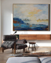 Load image into Gallery viewer, Sea Landscape Painting Blue Abstract Painting Oversized Art for Sale Bp103
