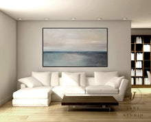 Load image into Gallery viewer, Blue Sea Abstact Painting Sofa Size Artwork Qp084
