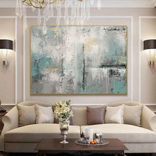 Load image into Gallery viewer, White Green Gold Abstract Painting Original Contemporary Art Yp025
