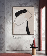 Load image into Gallery viewer, Black White Beige Minimalist Painting On Canvas Textured Painting Ap001
