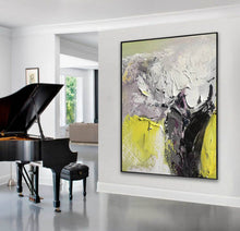 Load image into Gallery viewer, Yellow Grey Black Abstract Paintings on Canvas Colourful Wall Art Cp006
