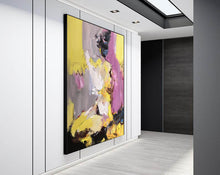 Load image into Gallery viewer, Black Yellow Purple Abstract Painting Original Modern Painting Np106

