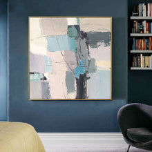 Load image into Gallery viewer, Gray Blue Abstract Painting Minimalist Painting Office Decor Op010
