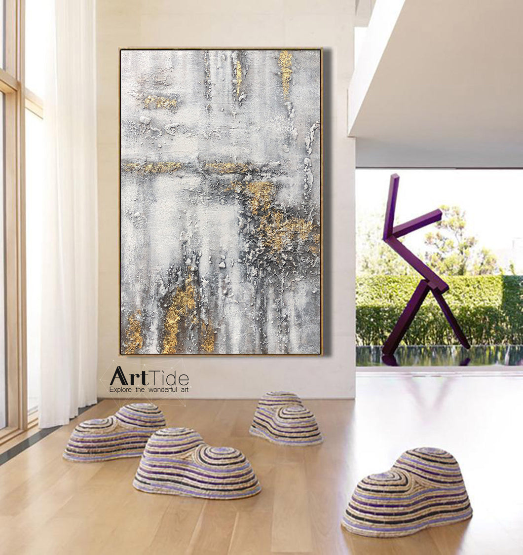 Huge Contemporary Art Abstract Painting Original Gold Painting Ap009