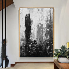 Load image into Gallery viewer, Black White Gray Abstract Painting Original Large Acrylic Painting Yp016
