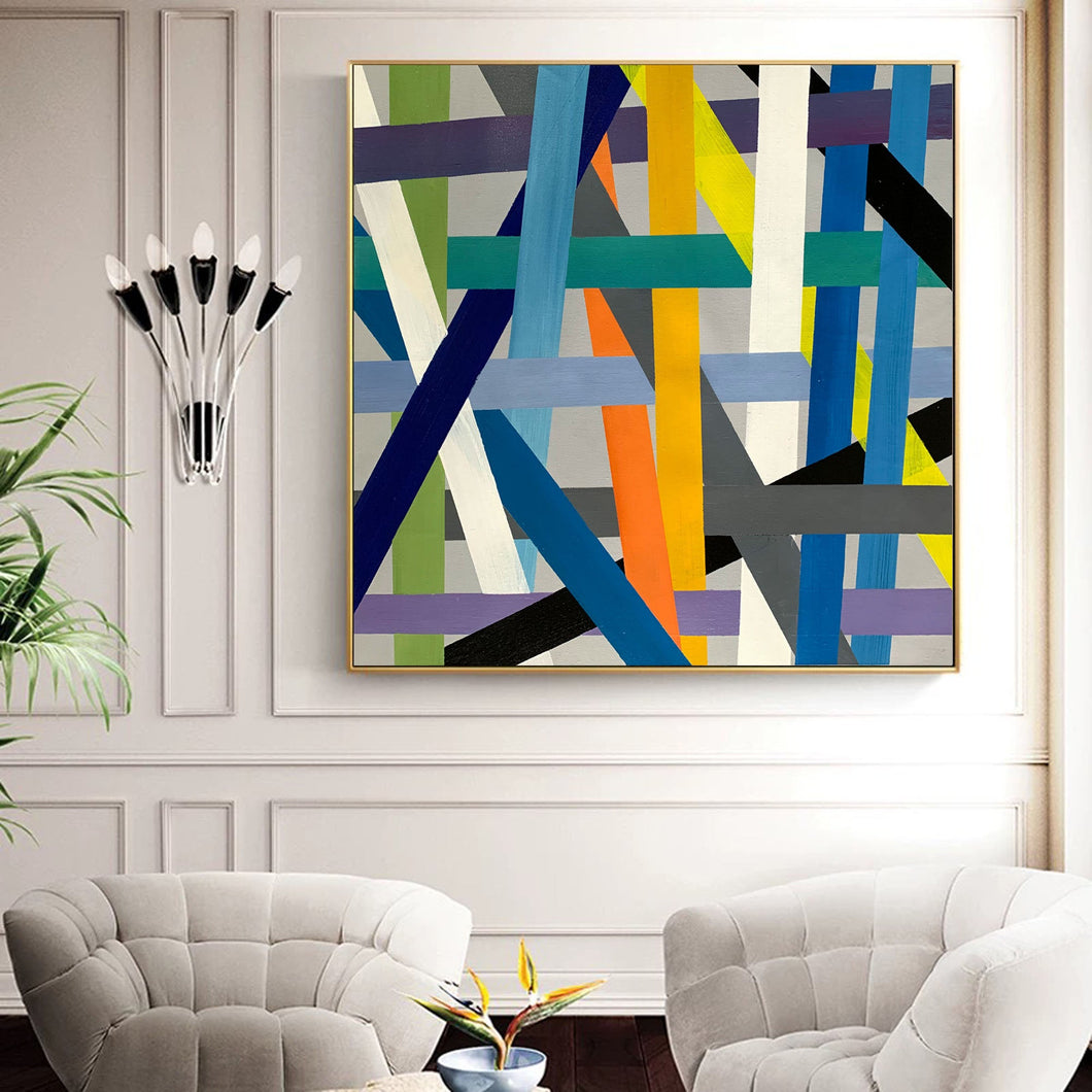 Modern Abstract Painting Colorful Oversized Wall Art Canvas Yp057