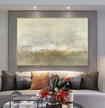 Load image into Gallery viewer, Large Yellow Abstract Painting Beige Painting Gray Abstract Painting Cp010
