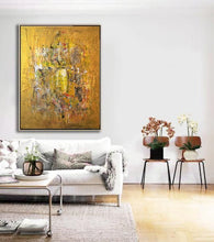 Load image into Gallery viewer, Gold Abstract Painting on Canvas Office Wall Decor Ap066
