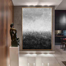 Load image into Gallery viewer, Black and White Abstract Painting Gray Huge Wall Art Yp12
