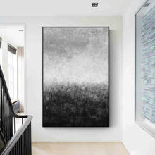 Load image into Gallery viewer, Black and White Abstract Painting Gray Huge Wall Art Yp12
