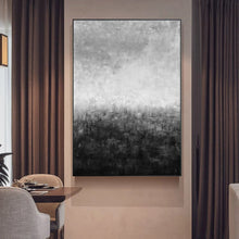 Load image into Gallery viewer, Black and White Abstract Painting Gray Huge Wall Art Yp12
