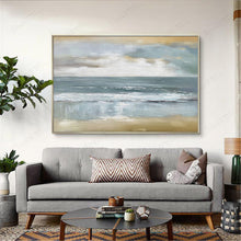 Load image into Gallery viewer, Large Living Room Wall Art Hallway Home Decoration Original Gray Seascape Gp023
