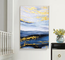 Load image into Gallery viewer, Blue Abstract Painting on Canvas Original Abstract Acrylic Painting Np096
