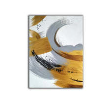 Load image into Gallery viewer, White Gold Grey Contemporary Art Hand Painted Abstract Painting Np075
