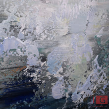 Load image into Gallery viewer, Blue White Gray Abstract Painting Neutral Abstract Art Qp051
