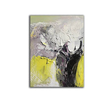 Load image into Gallery viewer, Yellow Grey Black Abstract Paintings on Canvas Colourful Wall Art Cp006
