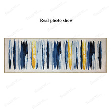 Load image into Gallery viewer, Navy Blue Yellow Original Acrylic Art Decor Huge Artwork Gp056
