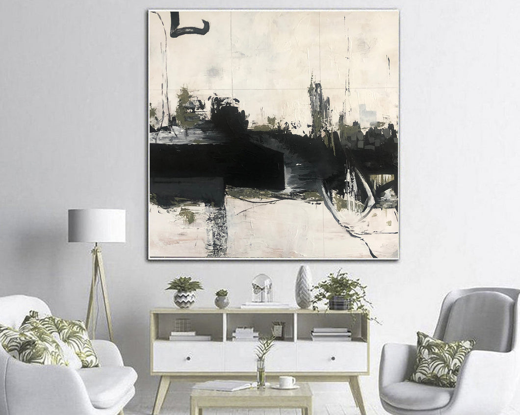 Oversized Canvas Wall Art Black and White Art Painting Bp012