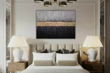 Load image into Gallery viewer, Gold Leaf Painting Gray Black Textured Painting on Canvas Kp069

