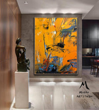 Load image into Gallery viewer, Art for Large Wall Yellow Painting Abstract Art Gp024
